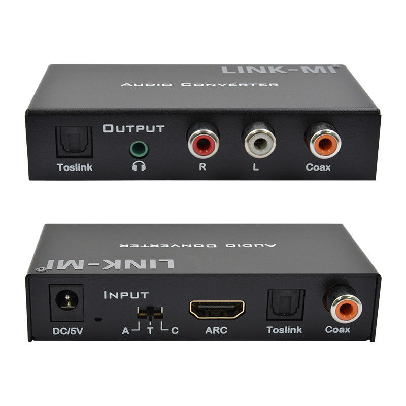 Dac Converter Digital Analog Audio Converter Wsparcie HDMI ARC Toslink Coax Digital Audio