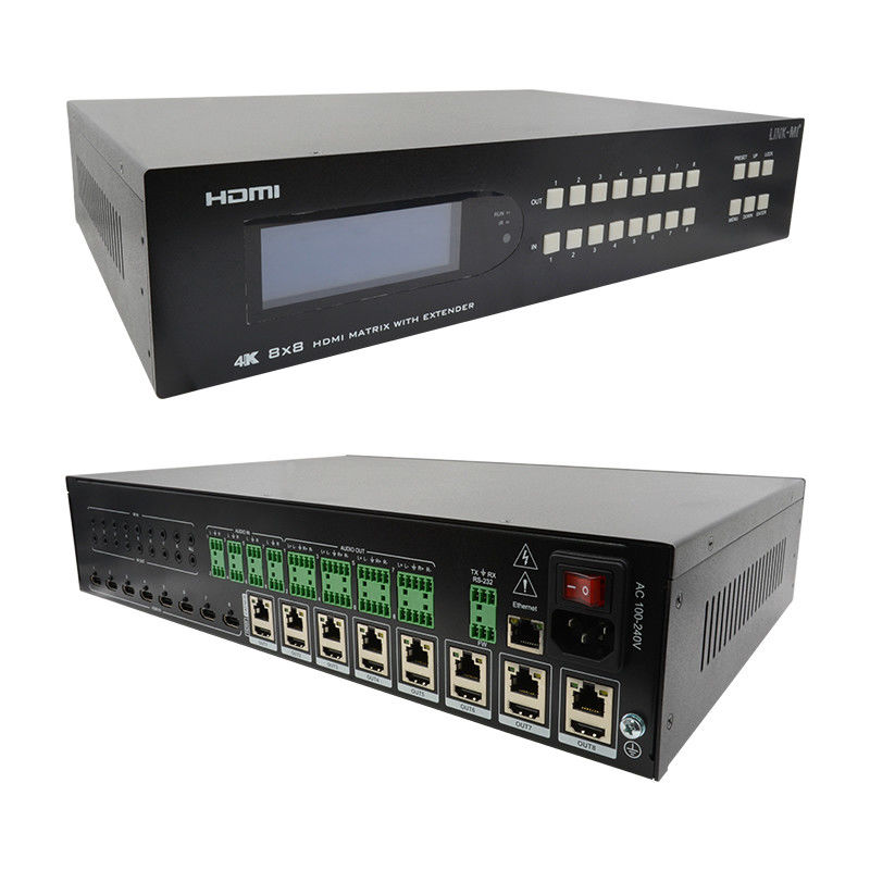 8X8 HDMI Matrix Extender Do 70m 8 HDMI Loop Out 4K60Hz HDMI Video Switch