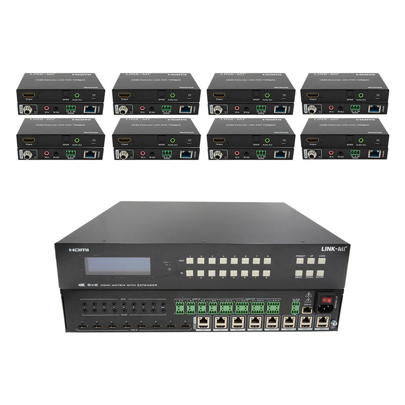 8X8 HDMI Matrix Extender Do 70m 8 HDMI Loop Out 4K60Hz HDMI Video Switch