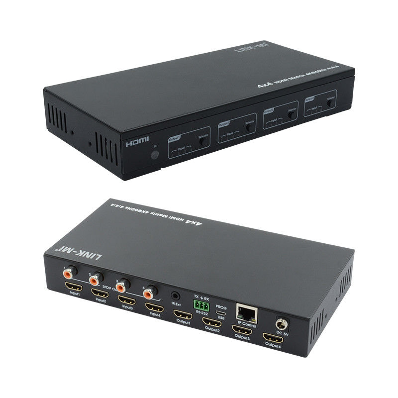 HDMI 4X4 4k Matrix Switcher 4K60Hz z SPDIF Audio AV Matrix dla 4 wyświetlaczy Ultra HD