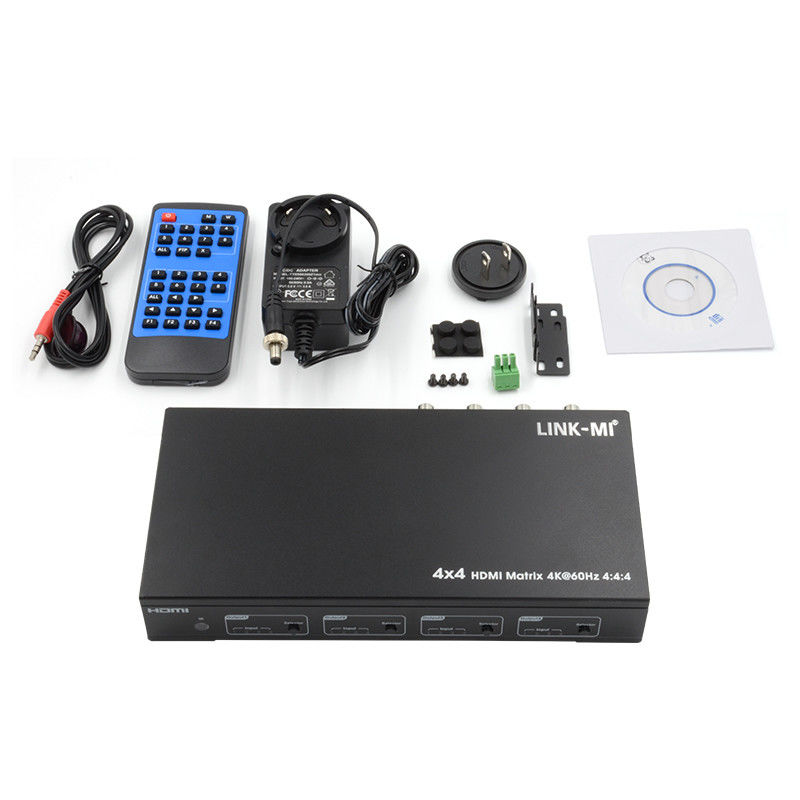 HDMI 4X4 4k Matrix Switcher 4K60Hz z SPDIF Audio AV Matrix dla 4 wyświetlaczy Ultra HD