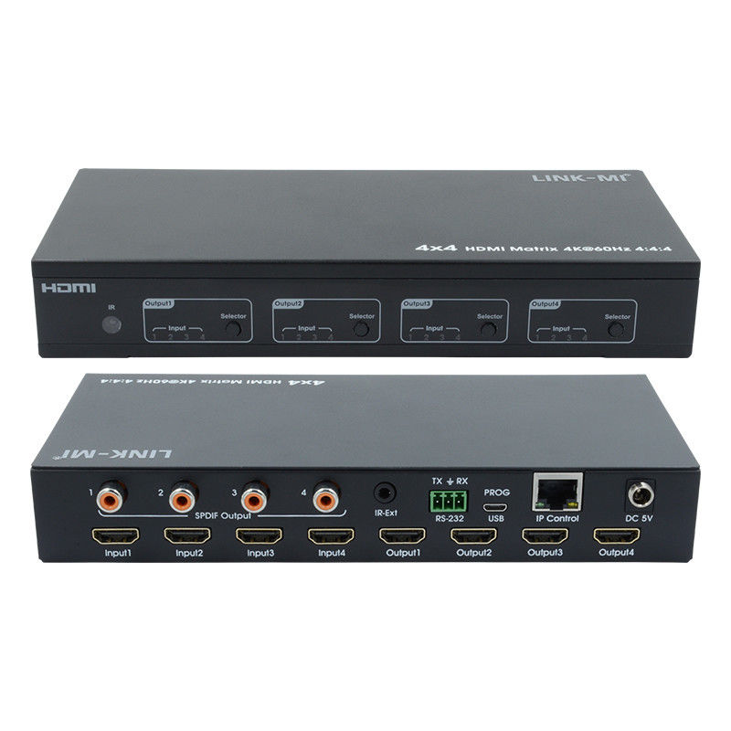 HDMI 4X4 4k Matrix Switcher 4K60Hz z SPDIF Audio AV Matrix dla 4 wyświetlaczy Ultra HD