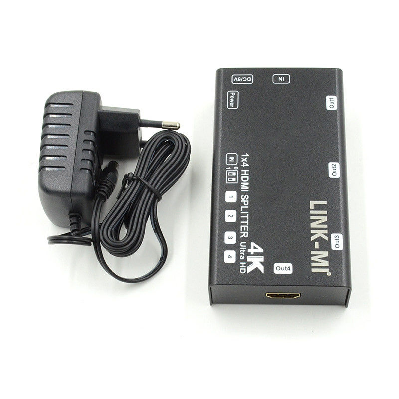 1X4 Video Splitter HDMI 4k 60Hz AV Splitter Wsparcie 3D EDID Dla 4 telewizorów Ultra HD
