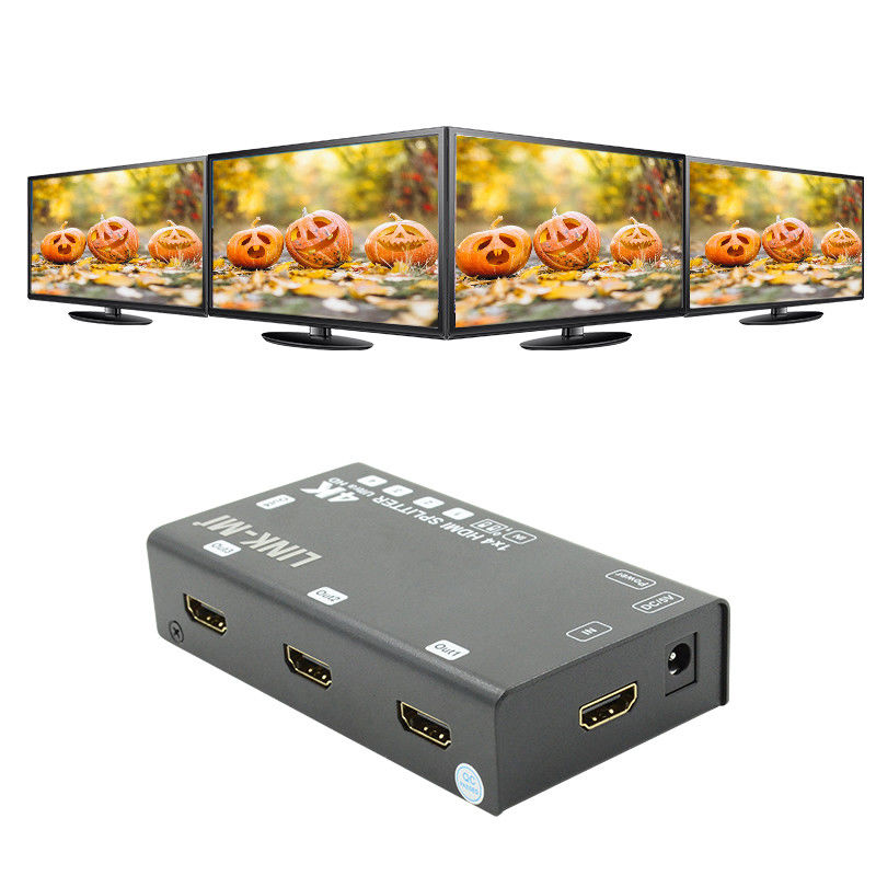 1X4 Video Splitter HDMI 4k 60Hz AV Splitter Wsparcie 3D EDID Dla 4 telewizorów Ultra HD