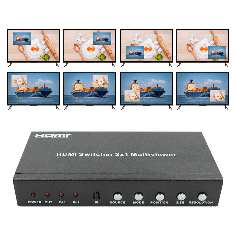 225MHz HDMI Quad Screen Splitter HDMI 2x1 Multiviewer z PIP 2 w 1 wyjściu