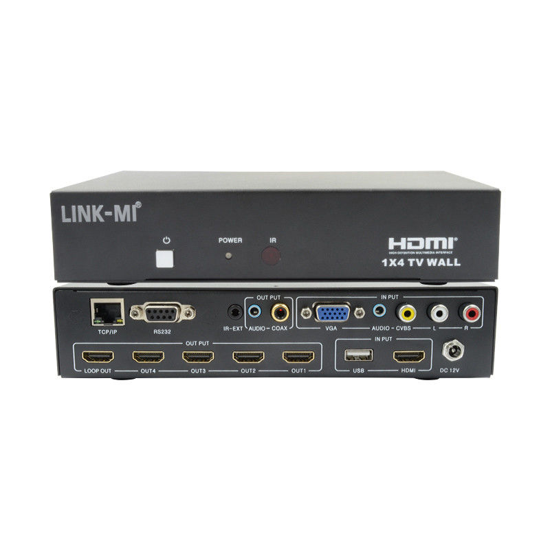 LM-TV04L HDMI 1x4 TV WALL Wsparcie CVBS/VGA/HDMI/USB Play Input Sources