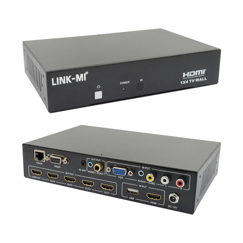 LM-TV04L HDMI 1x4 TV WALL Wsparcie CVBS/VGA/HDMI/USB Play Input Sources