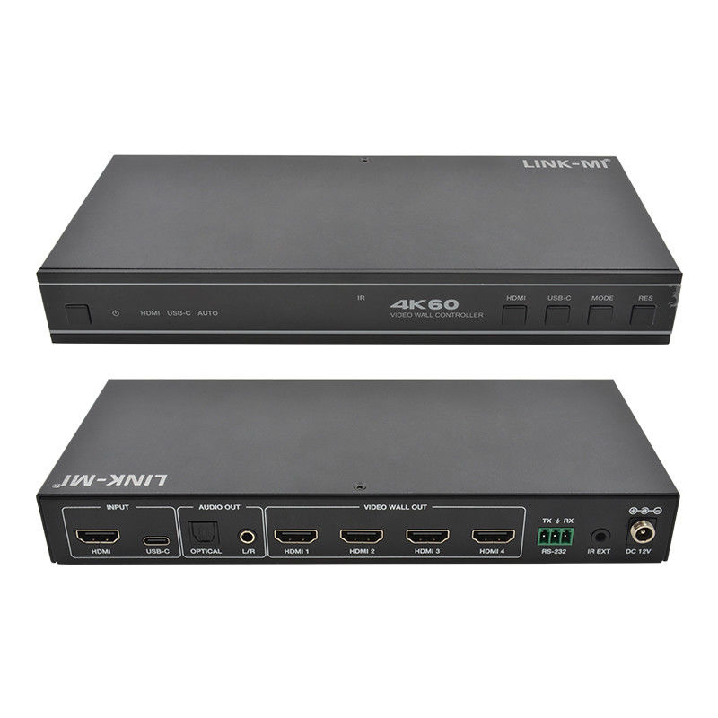 Przyjazny dla użytkownika sterownik ścian wideo HDMI 1X4 z wsparciem dźwięku wejściowego USB-C i RS232