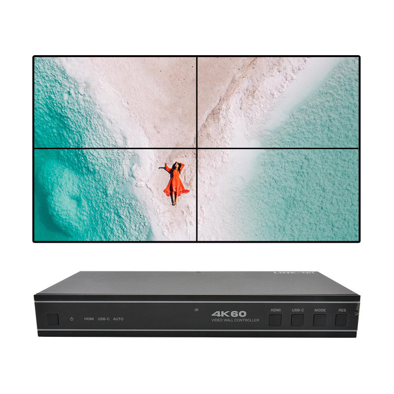 Przyjazny dla użytkownika sterownik ścian wideo HDMI 1X4 z wsparciem dźwięku wejściowego USB-C i RS232