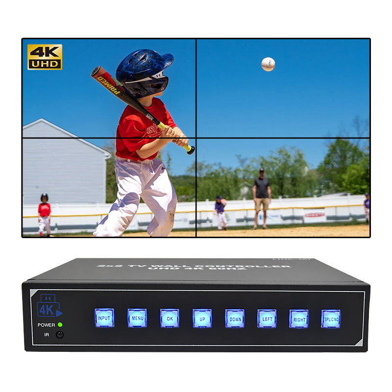 4K60 2x2 Video Wall Controller dla 4 telewizorów splicingowych Wsparcie 1x2 1x3 1x4 4x1 3x1 2x1 UHD TV Wall Processor