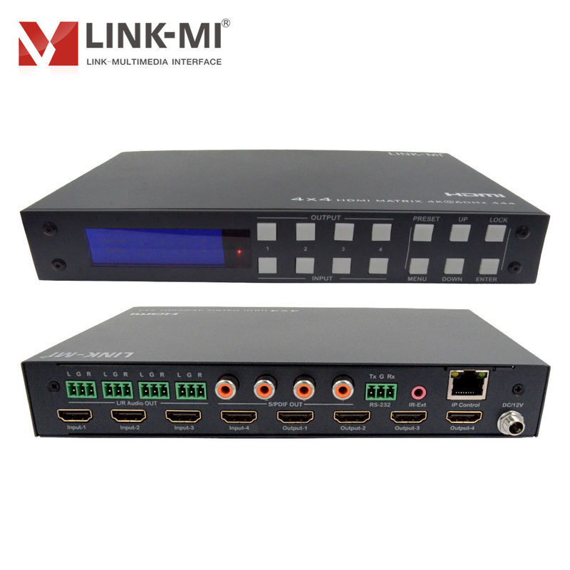 4K 4x4 HDMI Matrix HDMI 2.0b Matrix z HDCP 2.2 i DCI-P3/Rec.2020 Color Space Support