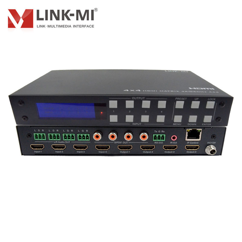 4K 4x4 HDMI Matrix HDMI 2.0b Matrix z HDCP 2.2 i DCI-P3/Rec.2020 Color Space Support